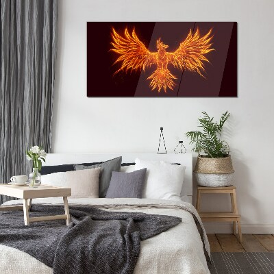 Burning Phoenix Glass art print