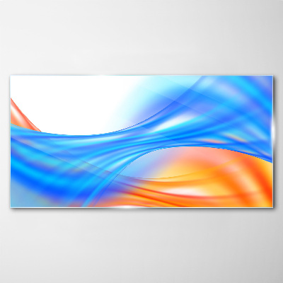 Modern modern waves Glass Print