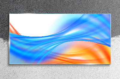 Modern modern waves Glass Print