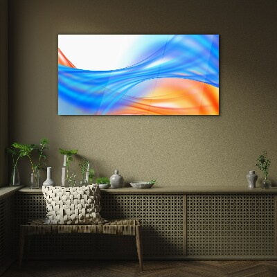 Modern modern waves Glass Print