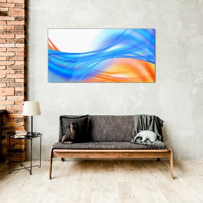 Modern modern waves Glass Print