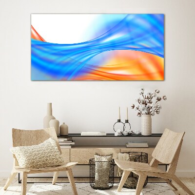 Modern modern waves Glass Print