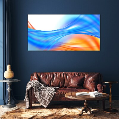 Modern modern waves Glass Print