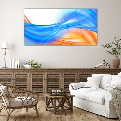 Modern modern waves Glass Print