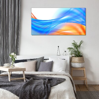 Modern modern waves Glass Print