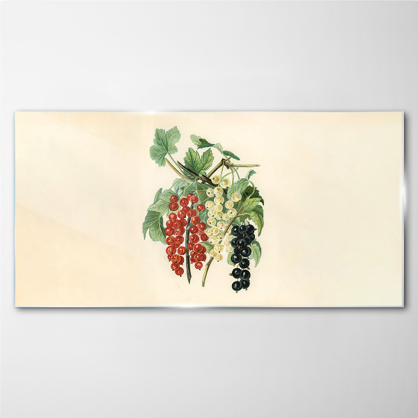 Fruit branch leaves Glass Print