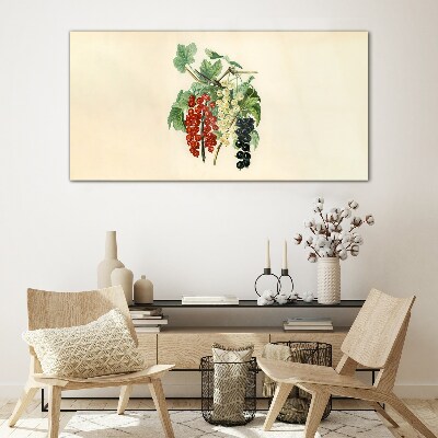 Fruit branch leaves Glass Print