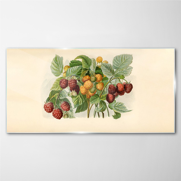 Fruity bouquet of raspberries and blackberries Glass art print