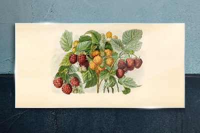 Fruity bouquet of raspberries and blackberries Glass art print
