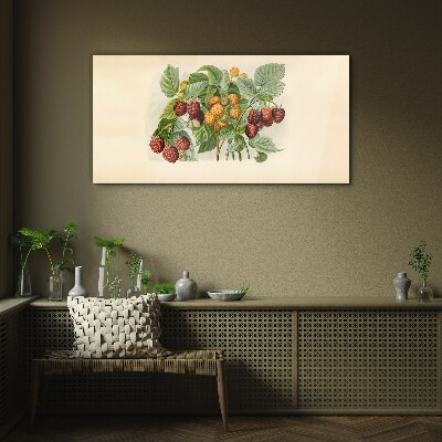 Fruity bouquet of raspberries and blackberries Glass art print
