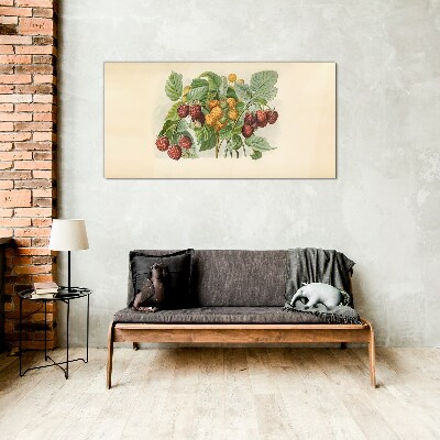 Fruity bouquet of raspberries and blackberries Glass art print