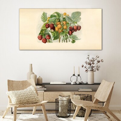 Fruity bouquet of raspberries and blackberries Glass art print