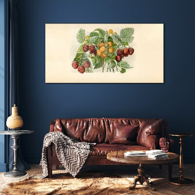 Fruity bouquet of raspberries and blackberries Glass art print