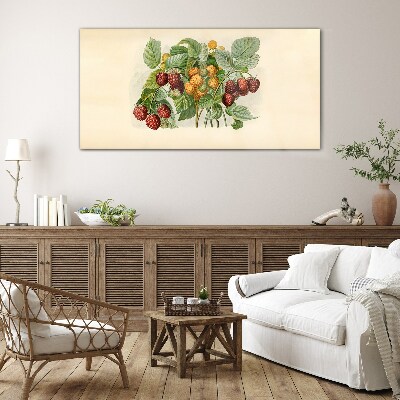 Fruity bouquet of raspberries and blackberries Glass art print
