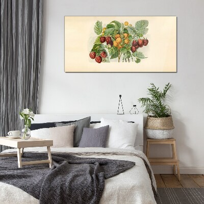 Fruity bouquet of raspberries and blackberries Glass art print