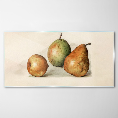 Modern fruit pear Glass Print