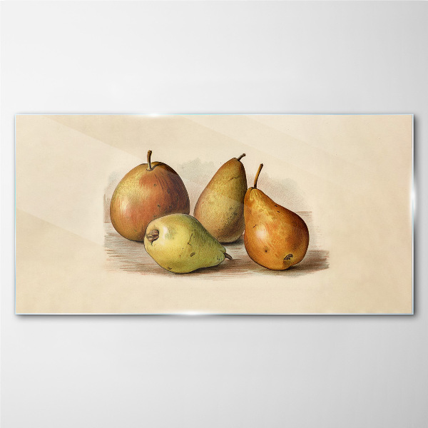Fruits in harmonious shades Glass art print