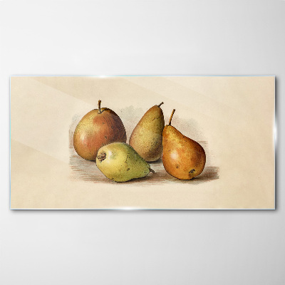 Pear fruit Glass Print