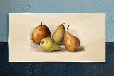 Fruits in harmonious shades Glass art print