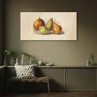 Fruits in harmonious shades Glass art print