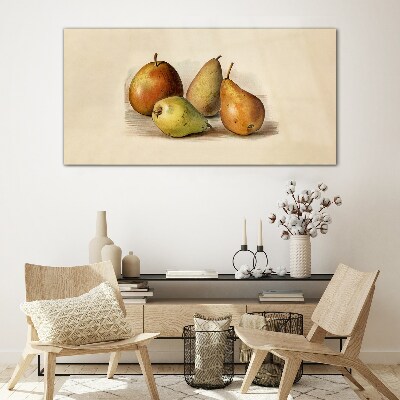 Fruits in harmonious shades Glass art print