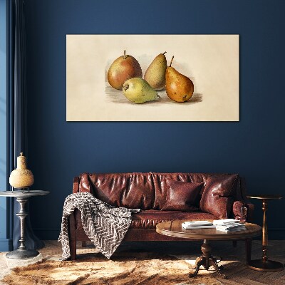 Fruits in harmonious shades Glass art print