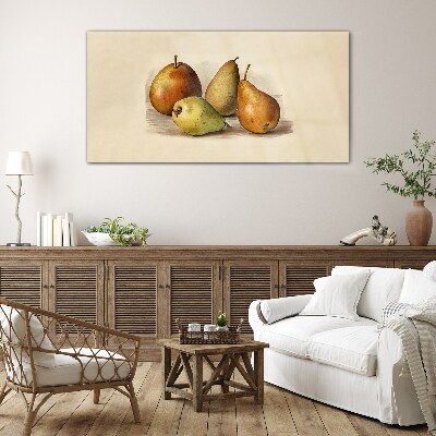 Fruits in harmonious shades Glass art print
