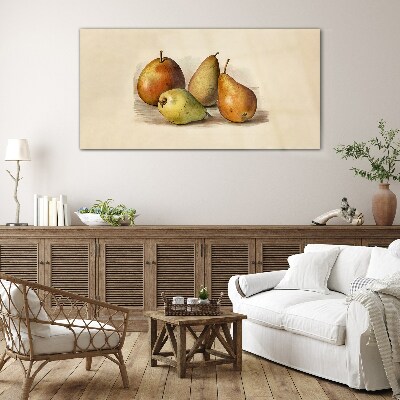 Pear fruit Glass Print