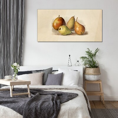 Fruits in harmonious shades Glass art print