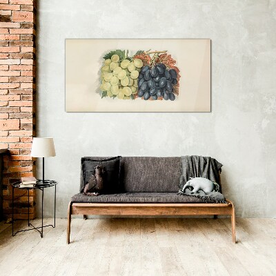 Grapes in harmony of colors Wall art on glass
