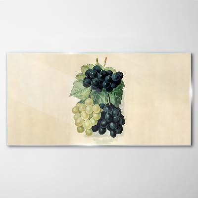 Fruit grapes leaves Glass Print
