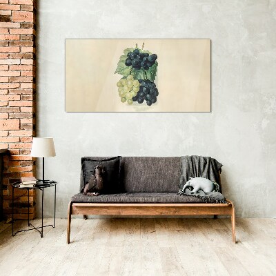 Fruity duo of grapes Glass art print