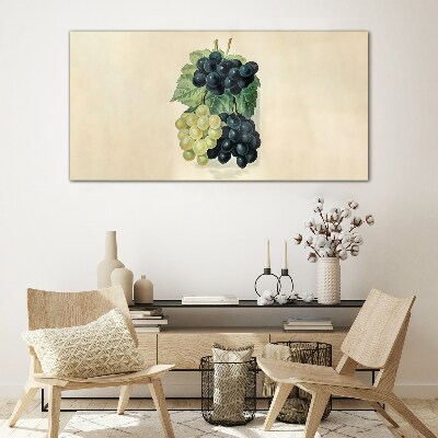 Fruit grapes leaves Glass Print