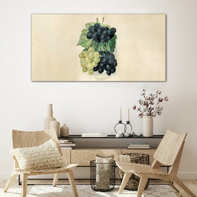 Fruity duo of grapes Glass art print