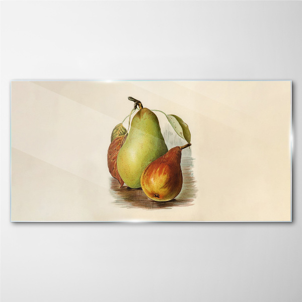 Fruit composition of pears Wall art on glass
