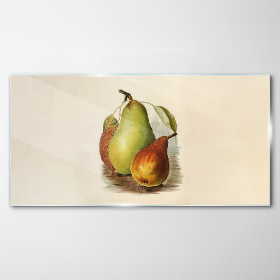 Fruit composition of pears Wall art on glass