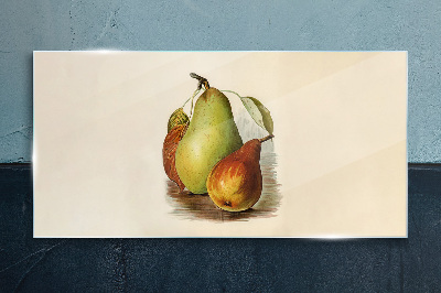 Fruit composition of pears Wall art on glass