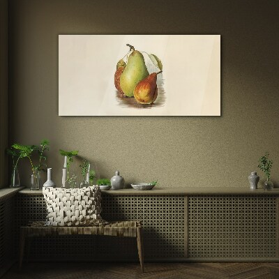 Fruit composition of pears Wall art on glass
