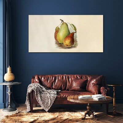 Fruit composition of pears Wall art on glass