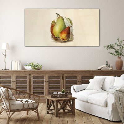Fruit composition of pears Wall art on glass