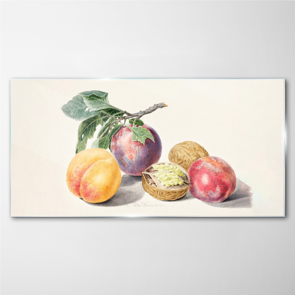 Fruit bouquet on a white background Glass art print