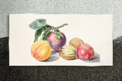 Fruit bouquet on a white background Glass art print