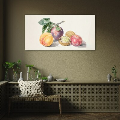 Fruit bouquet on a white background Glass art print