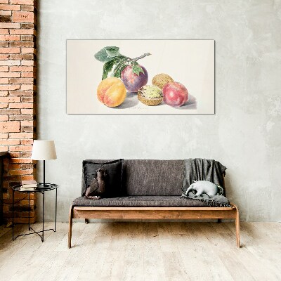 Fruit bouquet on a white background Glass art print