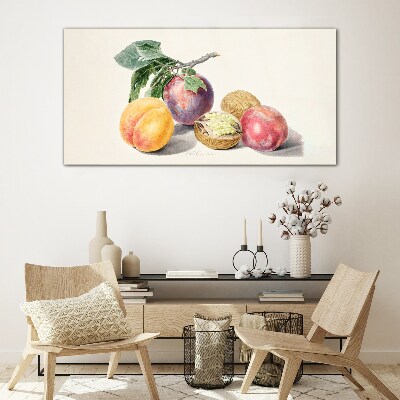 Fruit bouquet on a white background Glass art print