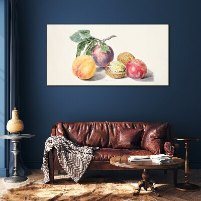 Fruit bouquet on a white background Glass art print
