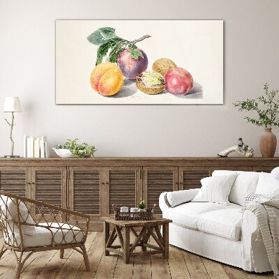 Fruit bouquet on a white background Glass art print