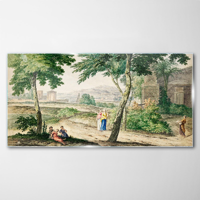 A scene from ancient life Glass art print