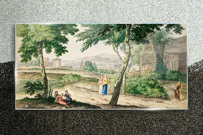 A scene from ancient life Glass art print