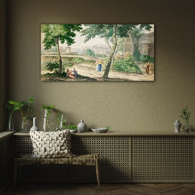 A scene from ancient life Glass art print